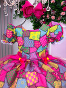 Vestido Mini Miss Junino Sertão Animado Pink