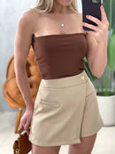 Shorts Saia em Alfaiataria Bolso Falso Ref. 1645