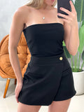 Shorts Saia em Alfaiataria Bolso Falso Ref. 1645