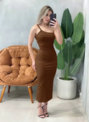 Vestido Midi em Ribana Alça Única Ref. 1712