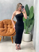 Vestido Midi em Ribana Alça Única Ref. 1712