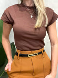 Blusa Feminina em Ribana Muscle Tee com Gola Ref.1736
