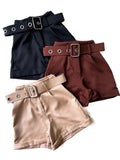 Shorts em Alfaiataria com Cinto de Ilhós com Strass Ref.1750