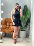 Vestido Curto em Malha Romantic Balone com Fivela Ref. 1839