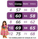 Vestido Infantil Junino Azul Marinho Colorido C/ Babados Luxo