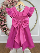 Vestido Infantil Patrulha Canina Skye Pink Saia C/ Leds Festas