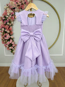 Vestido Infantil Lilás Jardim Encantado c/Apliques Festas