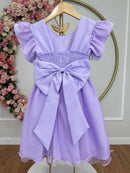 Vestido Infantil Lilás da Princesa Sofia Saia C/ Glitter e Led Festas