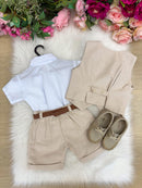 Conjunto Social Miss Cherry Leandro Colete Linho