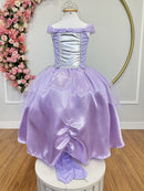 Fantasia Infantil Princesas Sofia e Rapunzel Com Luvas
