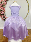 Fantasia Infantil Princesas Sofia e Rapunzel Com Luvas