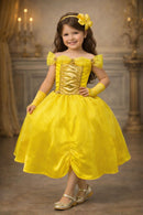 Fantasia Infantil Princesas Aurora Bela e a Fera Com Luvas