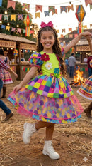 Vestido Marie Junino Luxo Arraia da Aquarela