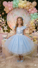 Vestido Marie Jardim Encantado Mel Azul Bebê