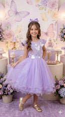 Vestido Marie Jardim Encantado Mel Lilás