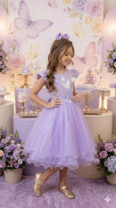 Vestido Marie Jardim Encantado Mel Lilás