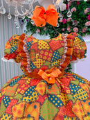Vestido Mini Miss Junino Estrela do Sertão Laranja
