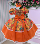 Vestido Mini Miss Junino Estrela do Sertão Laranja