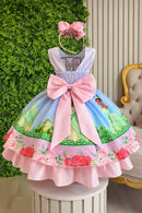 Vestido Infantil A Princesa Tiana e o Sapo  Festas Azul