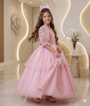 Vestido Bella Child Longo Eva Rosa Bebe