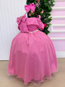 Vestido Banana Club Longo Doce Elegancia Rosa Chiclete