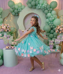 Vestido Marie Jardim Encantado Isis Luxinho Verde Tiffany