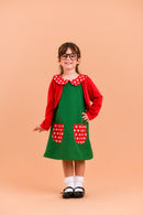 Fantasia Infantil Chiquinha Verde e Vermelho Festas Luxo