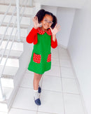 Fantasia Infantil Chiquinha Verde e Vermelho Festas Luxo