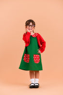 Fantasia Infantil Chiquinha Verde e Vermelho Festas Luxo
