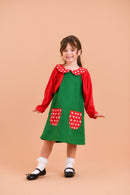 Fantasia Infantil Chiquinha Verde e Vermelho Festas Luxo