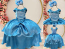 Fantasia Infantil Frozen e Cinderela Azul Renda Brilho