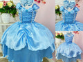 Fantasia Infantil Frozen e Cinderela Azul Renda Brilho