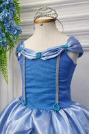 Fantasia Infantil Frozen e Cinderela Azul Renda Brilho