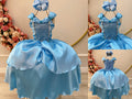 Fantasia Infantil Frozen e Cinderela Azul Renda Brilho