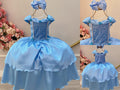 Fantasia Infantil Frozen e Cinderela Azul Renda Brilho