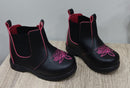 Botinha Infantil Jequinha Junina Caipira Preta Pink Bordada