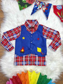 Camisa Infantil Fantasia Quadrilha Junino Festa Vermelho