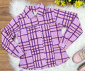 Camisa Meninas Junino Caipira Lilás Xadrez