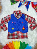 Camisa Infantil Fantasia Quadrilha Festa Junina Vermelho