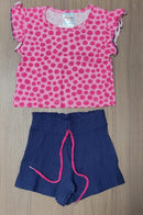 Conjunto Meninas Blusa Cropped Colorido e Shorts Fru-Fru