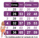 Conjunto Meninas Blusa Cropped Colorido e Shorts Fru-Fru