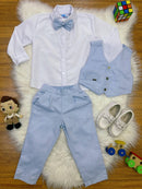 Conjunto Social Camisa Branca Calça e Colete Azul Claro