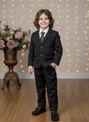 Conjunto Social Pajem Camisa Branca Calça e Terno Preto