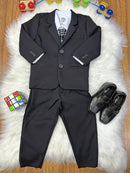 Conjunto Social Pajem Camisa Branca Calça e Terno Preto