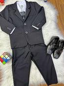 Conjunto Social Pajem Camisa Branca Calça e Terno Preto