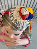 Tiara Infantil Junina Festas C/ Florzinhas e Fitas de Cetim