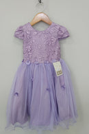 Vestido Infantil Jardim Encantado Com Renda Lilás Festas