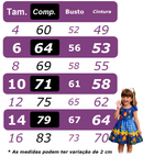 Vestido Infantil Junino Azul Xadrez Colorido Festa São João