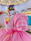Vestido Infantil Junino Caipira Festas Rosa Colorido Luxo