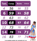 Vestido Infantil Junino Caipira Lilás Azul Colorido Estampado